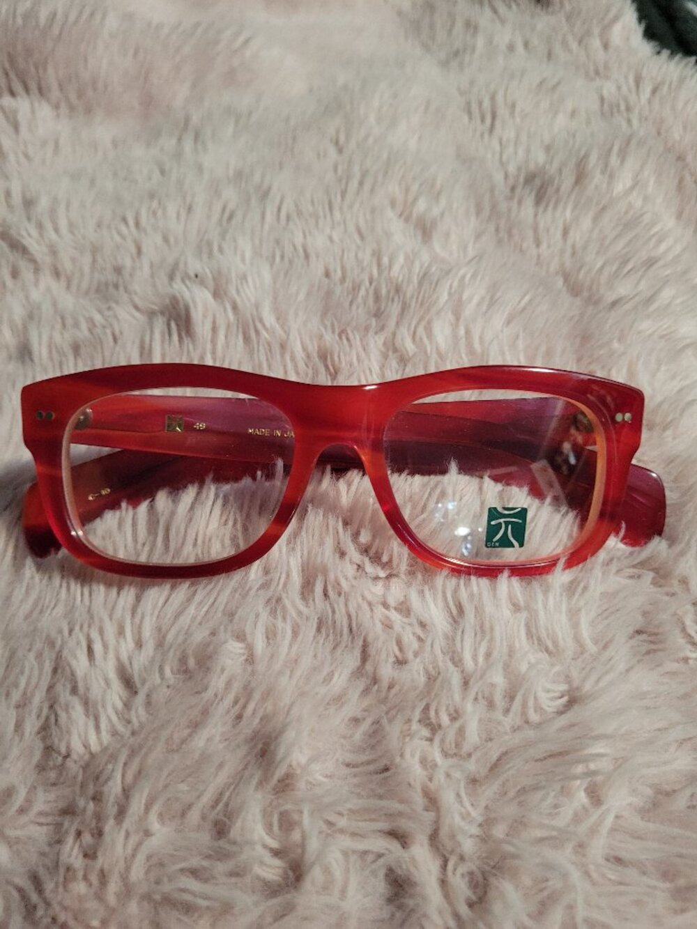 Gen Brand Red Acetate Eyeglass Frames-Hand Made in Japan